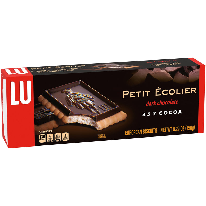 Petit Ecolier European Dark Chocolate Biscuit Cookies, 45% Cocoa, 5.3 Oz