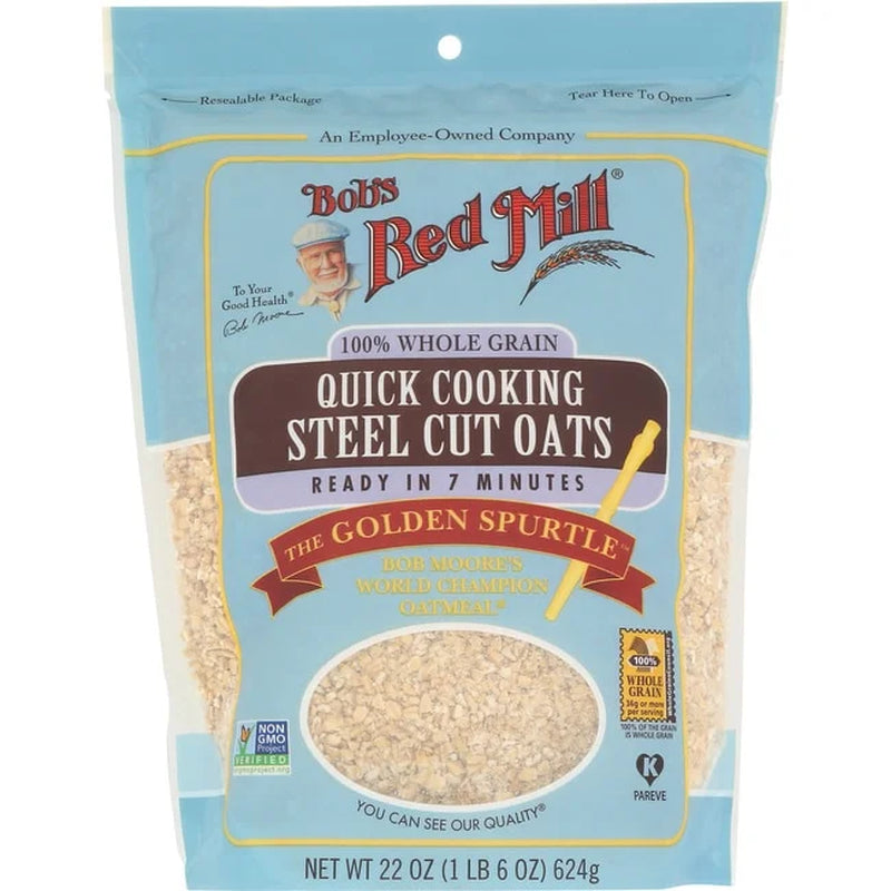 100% Whole Grains Quick Cooking Steel Cut Oats 22 Oz Pkg