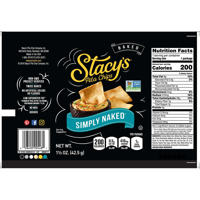 Simply Naked Baked Pita Chips Snack Chips, 1.5 Oz. Bag