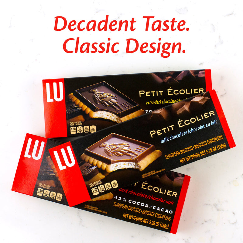 Petit Ecolier European Dark Chocolate Biscuit Cookies, 45% Cocoa, 5.3 Oz