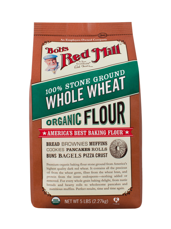 Bobs Red Mill Organic Whole Wheat Flour, 80 Oz