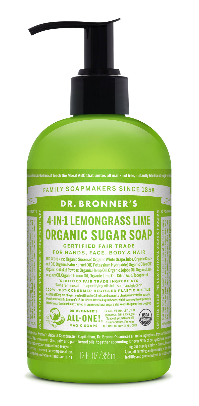 Lemongrass Lime Sugar Pump Soap - 12 Oz