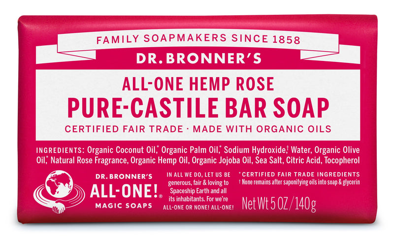 Organic Pure Castile Rose Bar Soap 5 Oz