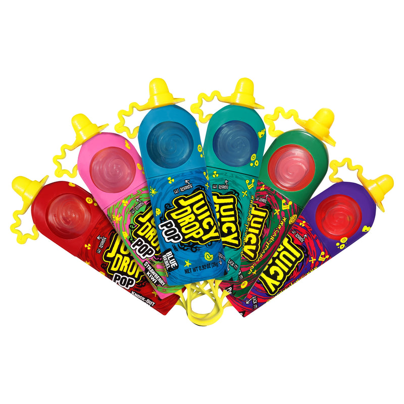 Juicy Drop Pop,Gluten-Free, Assorted Flavor Lollipops, .92 Oz, 1 Count Plastic Container