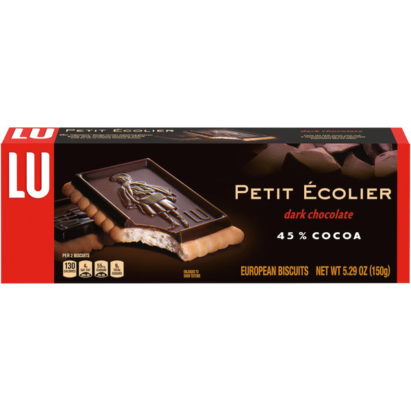 Petit Ecolier European Dark Chocolate Biscuit Cookies, 45% Cocoa, 5.3 Oz