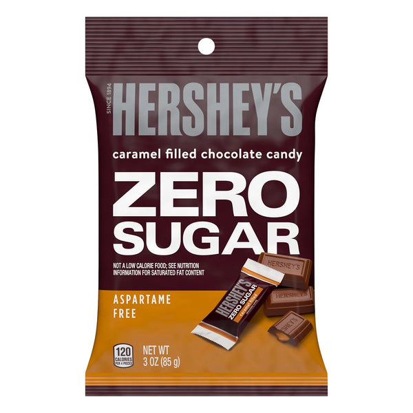 Zero Sugar Caramel Filled Chocolate Candy, Bag 3 Oz